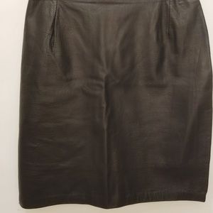 SOLD Black Genuine Leather Mini Skirt Vintage